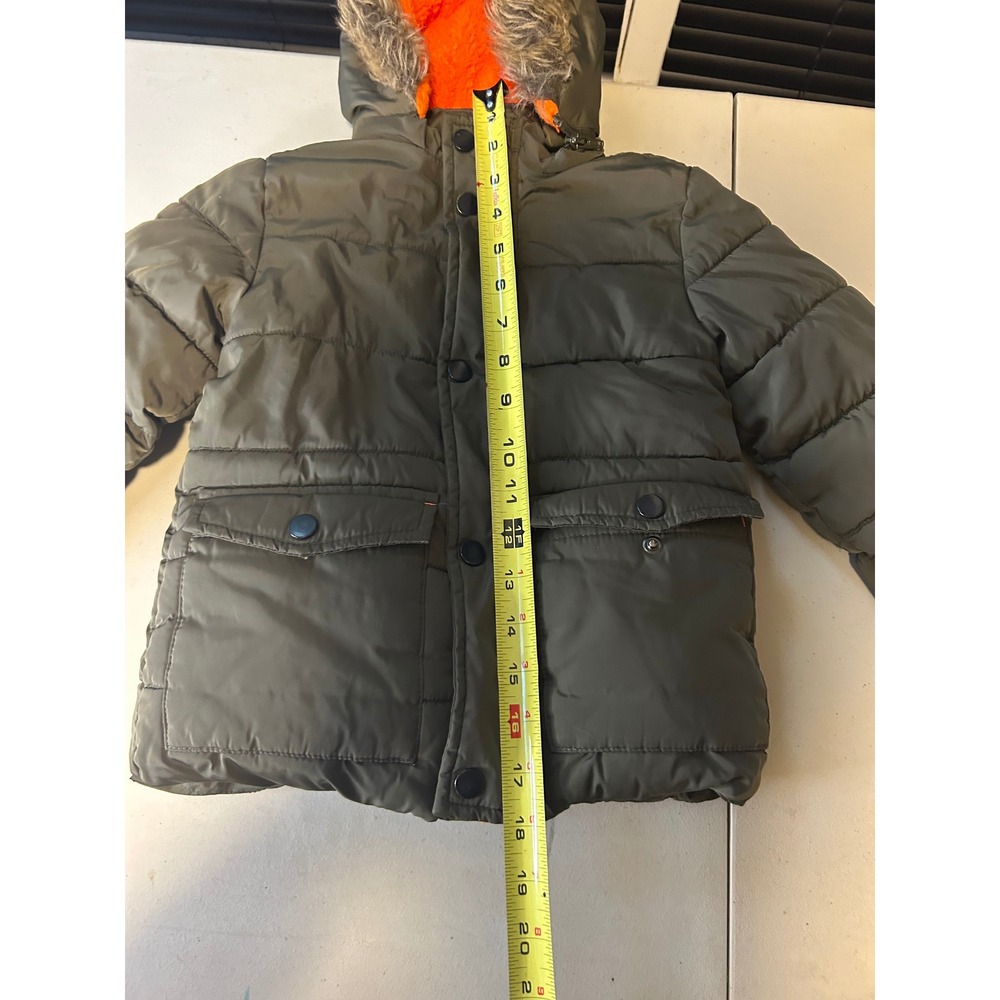 Member's Mark Puffer Jacket Toddler 2T Green Faux Fur Hood P21AW-SC-TB59 Winter